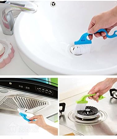 2pcs Hand-held Groove Gap Cleaning Tools Door Window Track Kitchen Cleaning Brushes (Sky Blue)