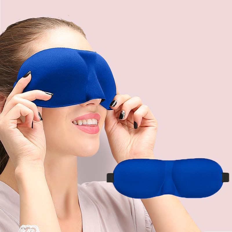 Sleep Mask for Back and Side Sleepers 1 Pack, 3D Light Blocking Eye Mask for Sleeping, Zero Pressure Eye Cover for Women and Men, Lightweight Breathable Night Blindfold Black