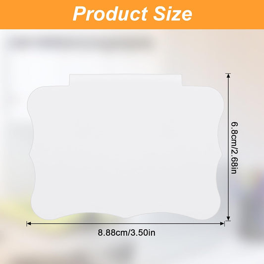8 PCS White Basket Labels PVC Basket Labels 3.5x2.7 Inches | Clip On, Removable Label Holders, Baskets Label, for Storage Bins, Kitchen Pantry Closet, Organization, Hanging Box