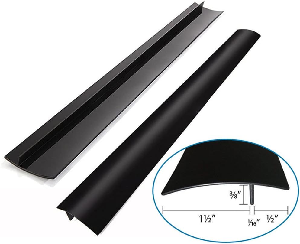 Silicone Stove Gap Covers (1 Pack), Heat Resistant Oven Gap Filler Seals Gaps Between Stovetop and Counter, Easy to Clean 21 Inches, Black