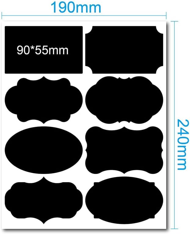 244 Pcs Erasable Chalkboard Label Removable Black Board Stickers Waterproof Chalk Labels Mason Jar Storage Stickers Decorative Blackboard Food Label with Markers for Storage Jars
