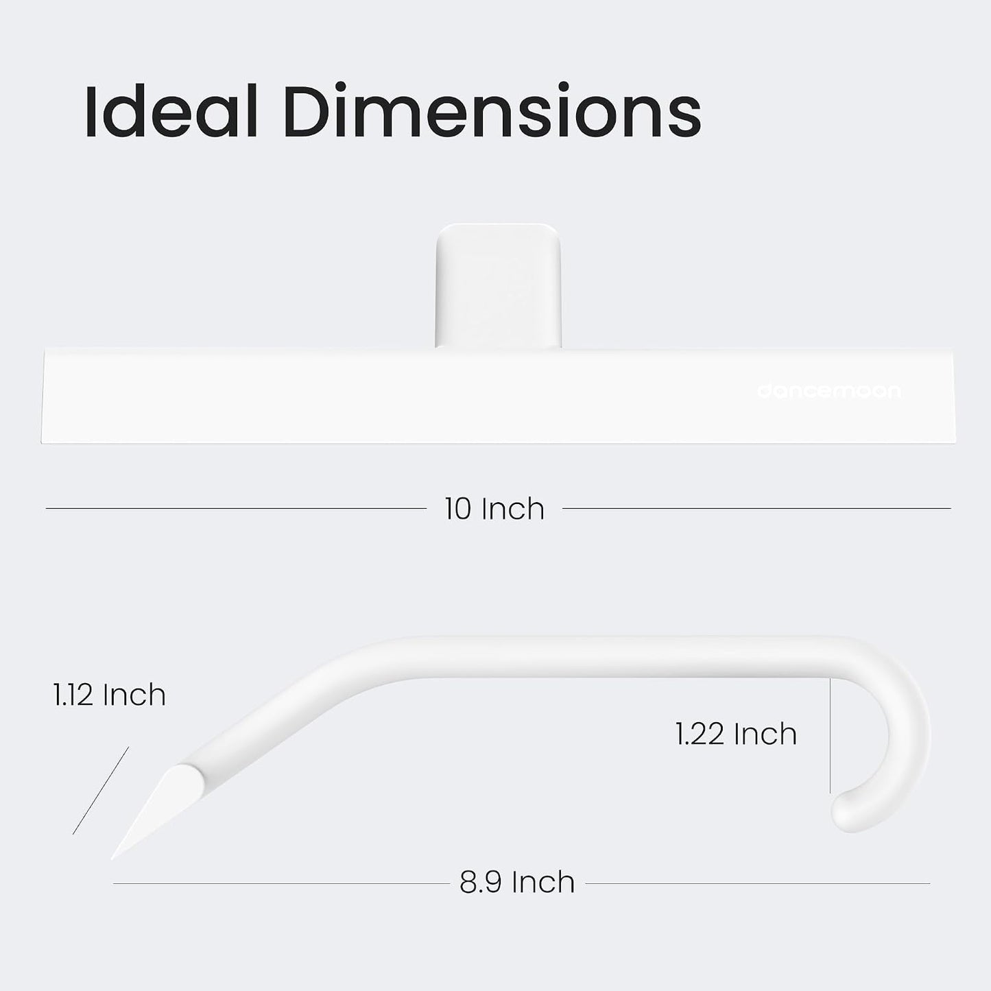 JustHang Shower Squeegee with Built-in Hook, 10-Inch Black | Award-Winning Design, All-One-Piece Soft-Touch Silicone, for Glass Door, Bathroom, Window, Mirror, Tile Wall, Car
