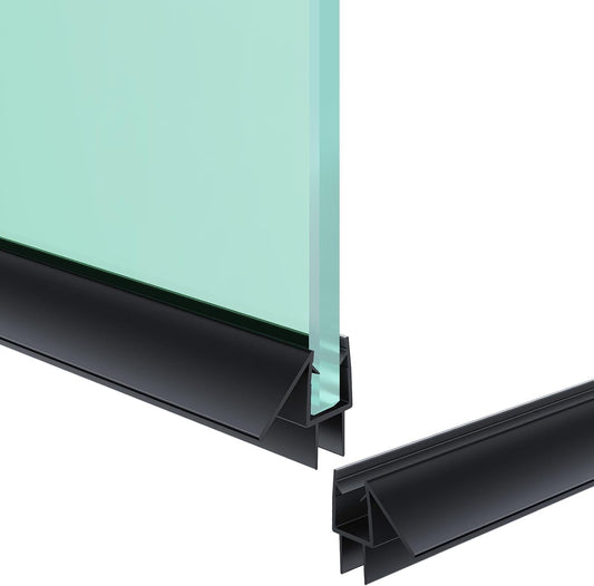 Shower Door Bottom Seal Strip, 2PCS Seal Strip, Ultra Clear PVC, 36" Length, Fits 6mm Thick Glass, Prevents Leaks, Easy Installation, No Adhesive Required (Ultra Clear, 36in for 1/4"(6mm) Door)