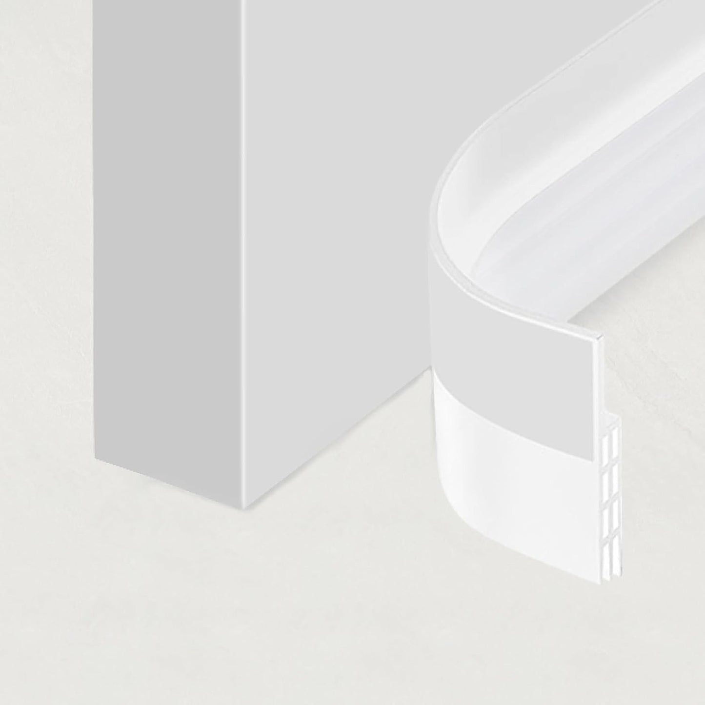 Adhesive Backed Door Draft Stopper – Silicone Under Door Sweep for Interior & Exterior Doors, Noise & Air Insulation, Self Stick Weather Stripping Door Seal, 2" W x 39" L (White) by Randall Mfg