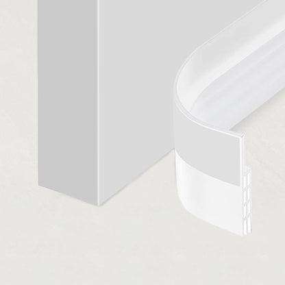 Adhesive Backed Door Draft Stopper – Silicone Under Door Sweep for Interior & Exterior Doors, Noise & Air Insulation, Self Stick Weather Stripping Door Seal, 2" W x 39" L (White) by Randall Mfg