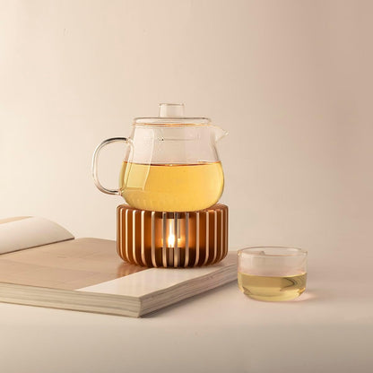 Teapot Warmer, Metal Teapot Heater - Modern Design with Tealight Holder - Heavy Duty & Decorative Candle Holder Stands for Heat Food Coffee Milk or Tea Suitable for All Teapots