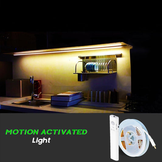 Cuttable Battery Operated Motion Sensor LED Light Strip Indoor 10 ft