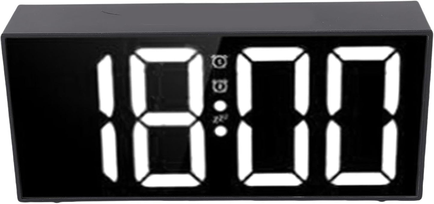 Loud Dual Alarm Clock Mirror LED Vibrating Bed Shaker for Heavy Sleepers