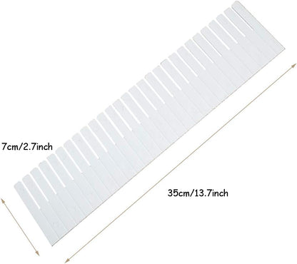 OJYUDD 12PCS DIY Plastic Grid Drawer Dividers,White Adjustable Sock Underwear Dresser Drawer Organizers Divider for Stationary Storage