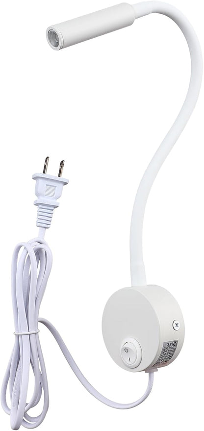 Wall Mounted LED Reading Lamp Focused 25° Spotlight for Bedroom headboard Marine Cabin Boat Yacht Interior Light Hotel Suite Hospital Patient Room Bedside Sconce 4.92ft Cord
