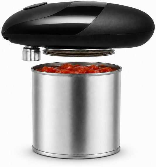 Battery Electric Can Opener, One-Touch,Hands-Free,Smooth Edge,Black,Compact