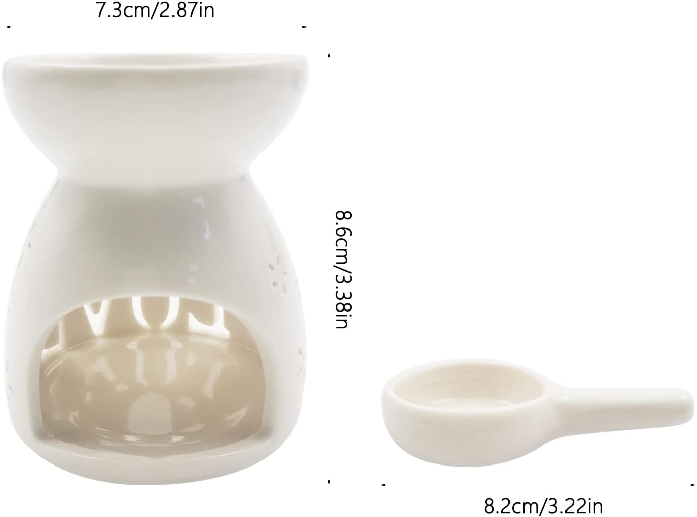 Ceramic Tea Light Candle Holder, Oil Burner for Scented Oil, Tealight Wax Warmer Decoration for Bedroom,Living Room,Balcony,Patio Tabletop Star Birthday Wedding Gift