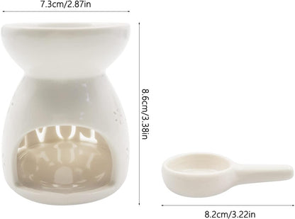 Ceramic Tea Light Candle Holder, Oil Burner for Scented Oil, Tealight Wax Warmer Decoration for Bedroom,Living Room,Balcony,Patio Tabletop Star Birthday Wedding Gift