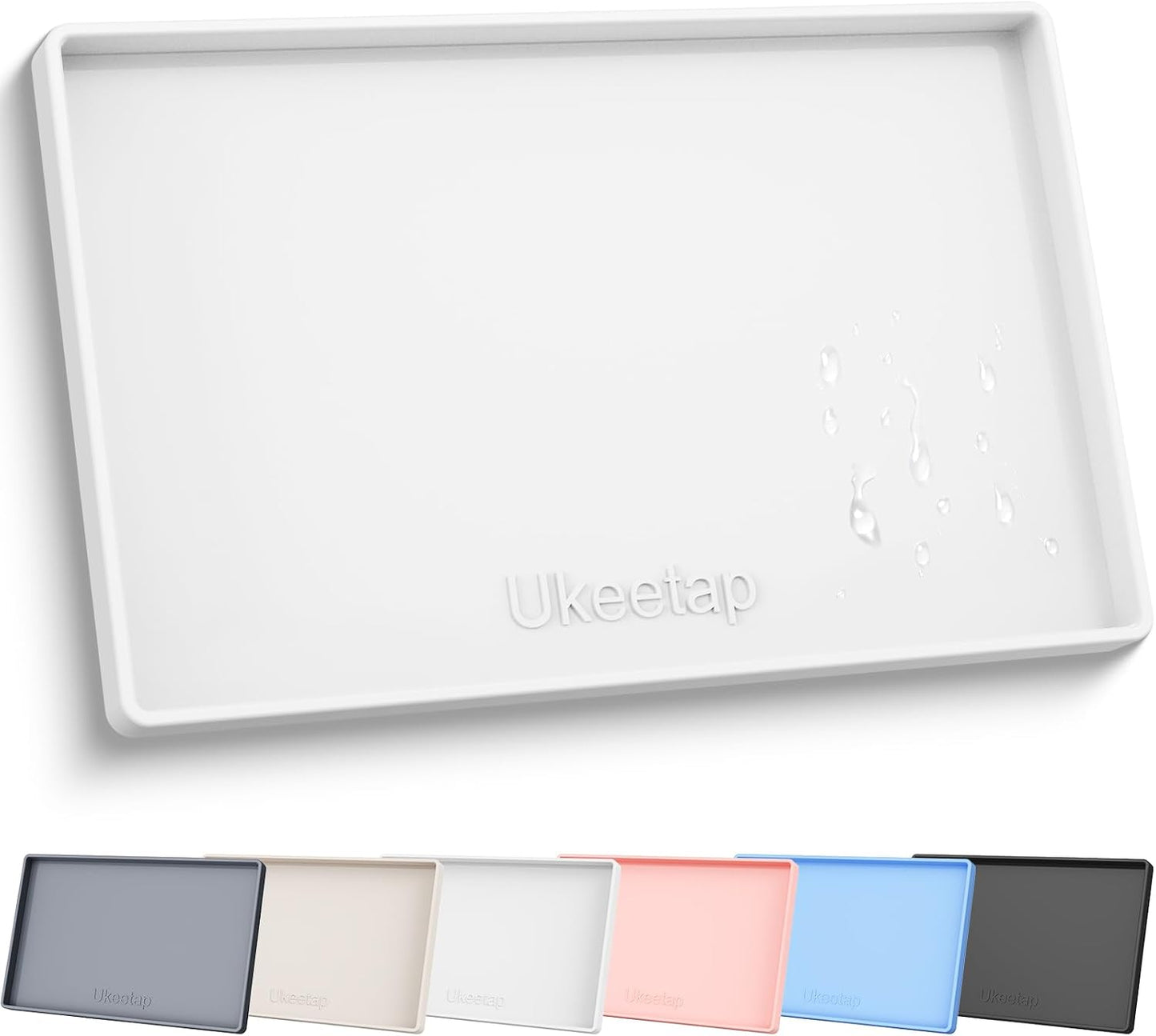 34" x 22" Extra Thick Silicone Mat Waterproof with Raised Edge, | Under Sink Mat for Kitchen & Bathroom, Kitchen Cabinet Liner, Multi-Purpose for Storage & Protection