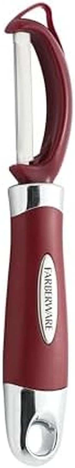 Farberware Vegetable Peeler, Pro2 Euro Peeler with Sharp Stainless Steel Swivel Blade and Ergonomic Handle, Dishwasher Safe, Aqua Sky