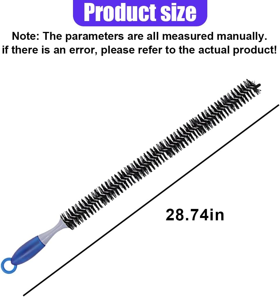 Car Engine Cleaning Brush with Long Handle, Flexible Hard Bristle Auto Detailing Brushes Kit with Hanging Hole, Bendable Car Wash Brush for Radiator Dryer Vent/Refrigerator Coil (1PC)