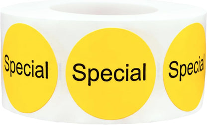 Yellow with Black Carnitas Circle Dot Adhesive Stickers, 1 Inch Round Labels, 500 Total Stickers