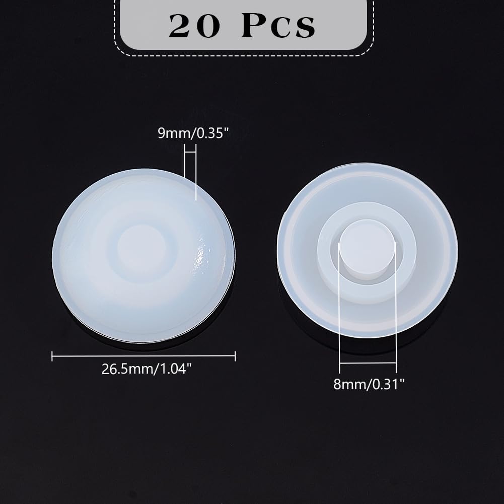 NBEADS 20Pcs Silicone Water Cup Leak Stopper, 1inch Diameter Water Bottle Silicone Stopper Non Spill Lid Plug for Pot Belly Cup, White