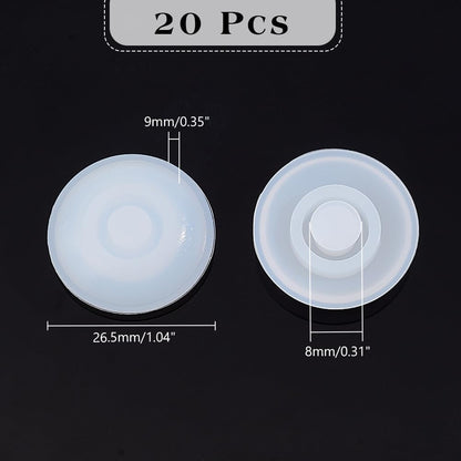 NBEADS 20Pcs Silicone Water Cup Leak Stopper, 1inch Diameter Water Bottle Silicone Stopper Non Spill Lid Plug for Pot Belly Cup, White