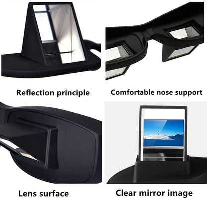 Valuu Lazy Glasses Bed Prism Glasses Spectacles Horizontal High Definition Glasses Prism Periscope Lie Down Eyeglasses for Reading and Watch TV in Bed Unisex