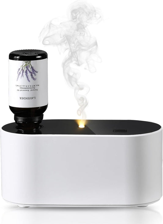 Lecdura Waterless Diffuser for Essential Oil, Battery Operated Scent Air Aromatherapy Diffuser, Mini Aroma Diffusers with 3 Intermittent Mist Modes, Cycle Start for 400-700 sq.ft Home Office Bedroom.