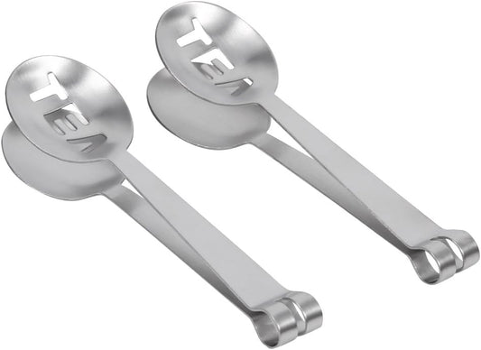 Tea Bag Tongs, Stainless Steel Tea Squeezer with Strainer Plate for Loose Leaf Tea, Coffee and Kitchen Accessories