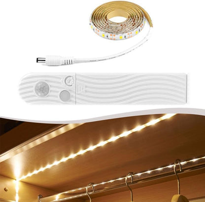 FABULETTA Led Motion Sensor Light Strip, Human Body Infrared感应 + Light Control + Long Light Mode, Adjustable Timer 15S-5Min(white light-2M)