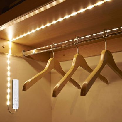 LED Motion Sensor Light For Furniture Induction Activation And for battery Powered For Cabinets And Beds(warm light-1M)