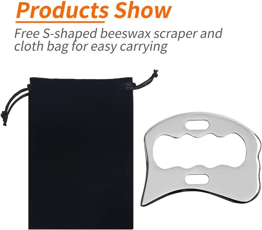 Gua Sha Scraping Tool Stainless Steel, Body Massage for Neck Back