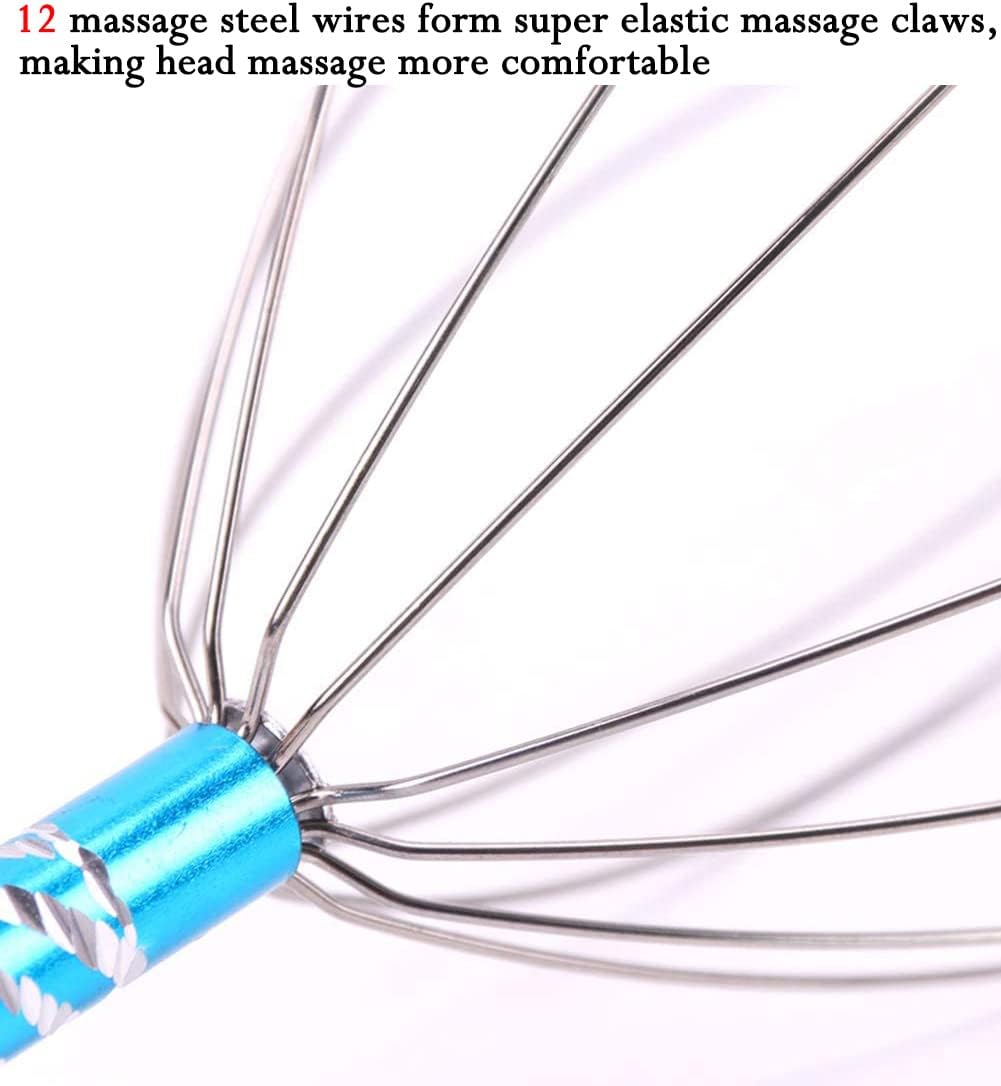 AKOAK 1 Pack Manual Scalp Massage Claws, Wooden Handles, Steel Wire Head Massager, Home Massage Relax - Massage The Acupuncture Points on The Head or Body
