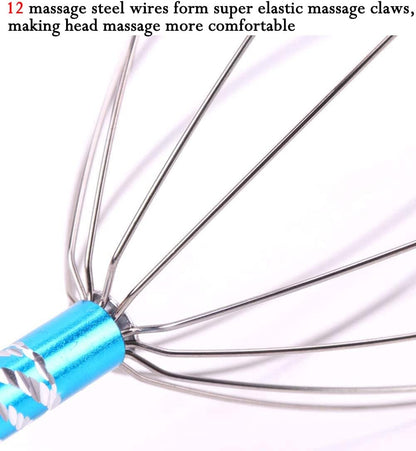 AKOAK 1 Pack Manual Scalp Massage Claws, Wooden Handles, Steel Wire Head Massager, Home Massage Relax - Massage The Acupuncture Points on The Head or Body