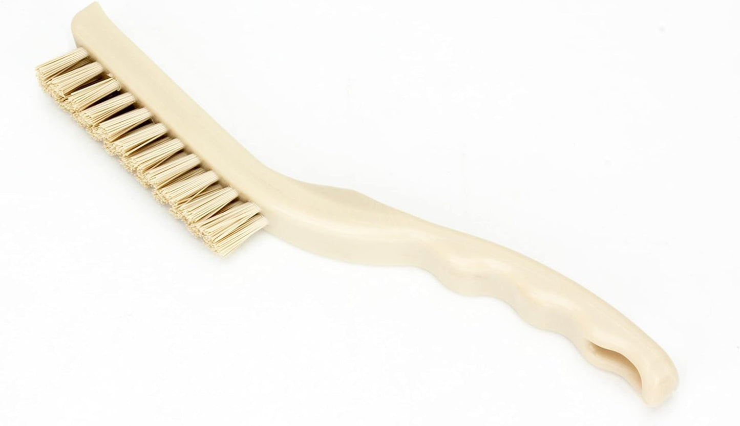 SPARTA Grout Brush with Stiff Nylon Bristles, 8 Inch, White | Flo-Pac, Stiff Crimped Nylon Bristles, 2.75-Inch Brush Section, Narrow Crevices, BPA Free