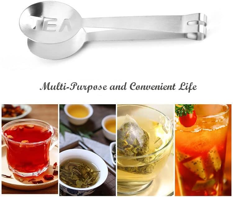 3pcs Tea Bag Clip, Round Lemon Slicer Clip, thickened Stainless Steel Tea Bag Tongs, Kitchen Tool Tea Bag Squeezer Holder Grip, Gold