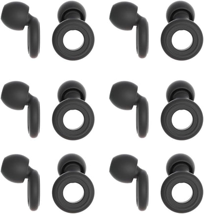 6 Pairs Soft Silicone Earplugs Reusable Noise-Reducing for Concerts, Sleep, Focus, Travel, Adjustable Size 28dB (SNR) Noise Reduction White
