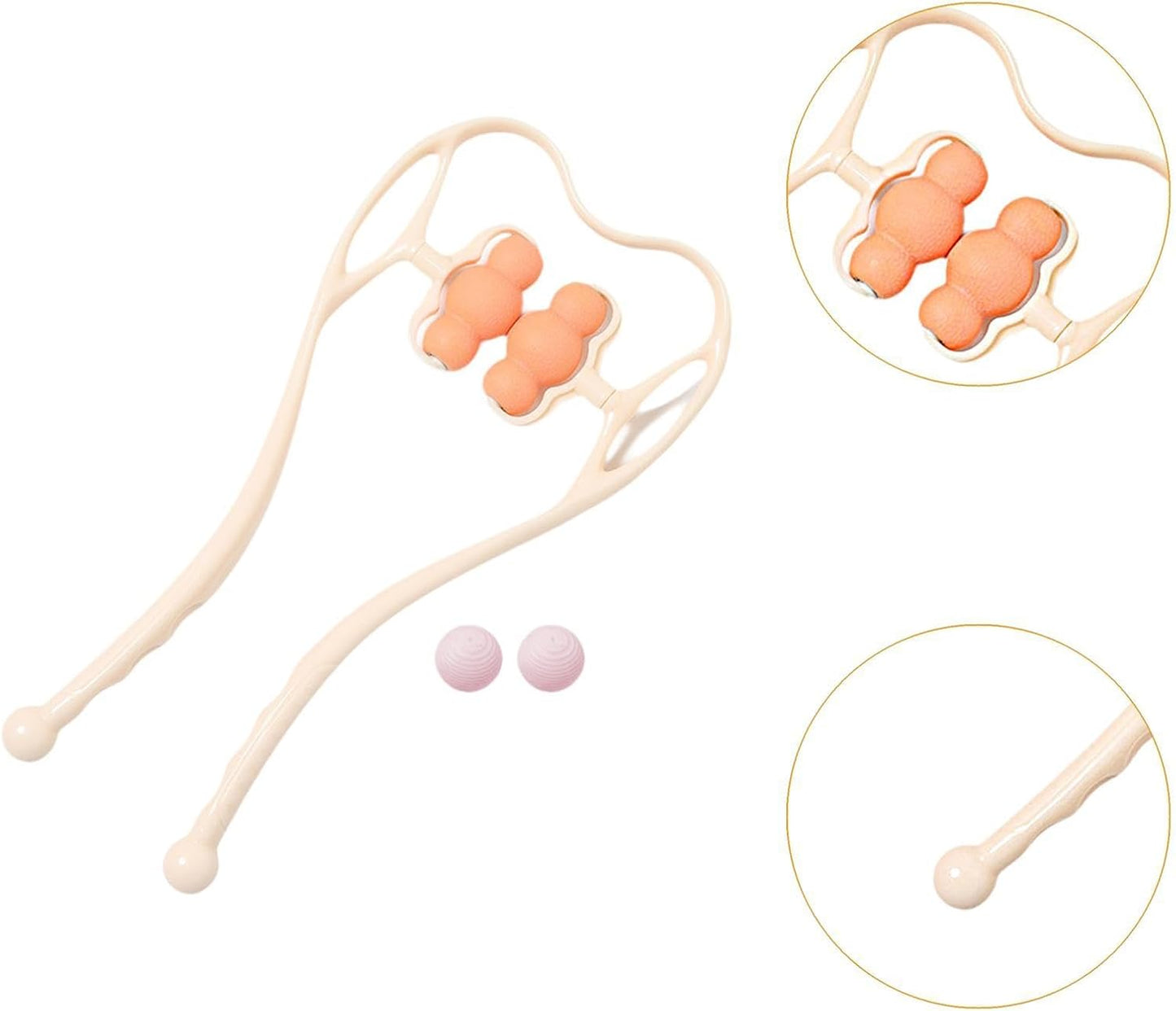 predolo Trigger Point Massager Manual Neck Massager Portable Ergonomic Handle Design Massager Tool Handheld Neck Massage Instrument, Orange