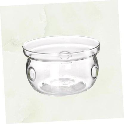 PRETYZOOM 1pc Creative Glass Base Heating Station for Tea Pot Stylish Insulated Furnace for Home Office Practical Tea Warmer No Candle Included