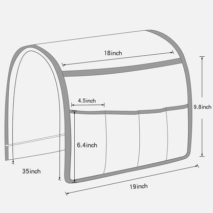 Remote Control Holders for Armchairs, Couch Caddy, Featuring Non-Slip Bases | 5 Pockets Bedside Storage Pocket for TV Remote Holder, Phone Tablet Kindle, Magazines, Gifts for Seniors (Beige, 35"X12.4")