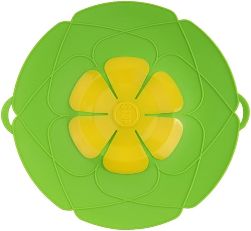 2pcs Silicone Spill Stopper Lid - Flower Shape Cover For Pots And Pans - Kitchen Cooking Accessories(Green)