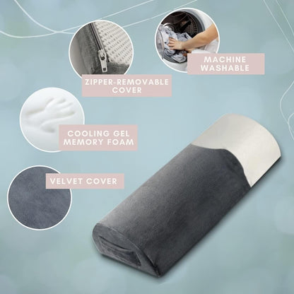 Trickonometry Half Moon Extra Firm Pillows - Versatile D Shaped Half Roll Cushion Support and Bolster Pillow for Under Knee, Neck Pillow, Leg Rest, and Tension Relief (White)