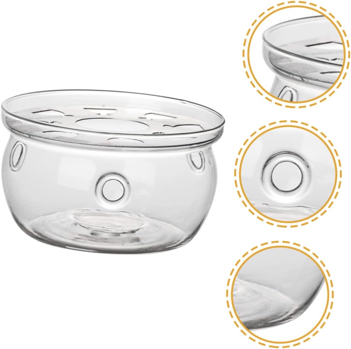 COLLBATH High Borosilicate Glass Teapot Warmer Base Heat Resistant Features for Home Use Decorative Candle Stand Tea Rack