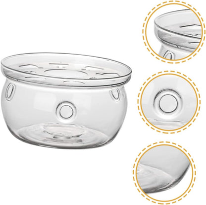 COLLBATH High Borosilicate Glass Teapot Warmer Base Heat Resistant Features for Home Use Decorative Candle Stand Tea Rack