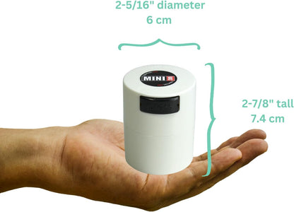 Minivac - 10g to 30 grams Airtight Multi-Use Vacuum Seal Portable Storage Container for Dry Goods, Food, and Herbs - Green Clear