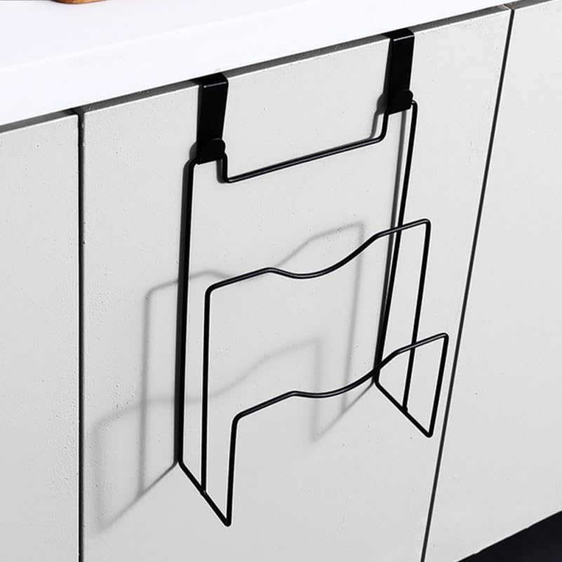 Alipis Cabinet Door Pot Lid Organizer with 4 Hooks Hanging Storage Rack for Kitchen Cabinet Space-Saving Pan Lid and Cutting Board Holder 12.12X8.07X3.22 Inch