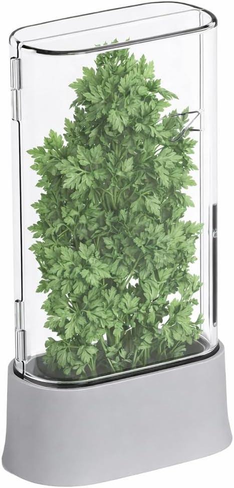 Herb Keeper for Refrigerator, Fresh Herb Saver Herb Storage Containers, Cilantro Container for Fridge Asparagus Container, Dishwasher Safe