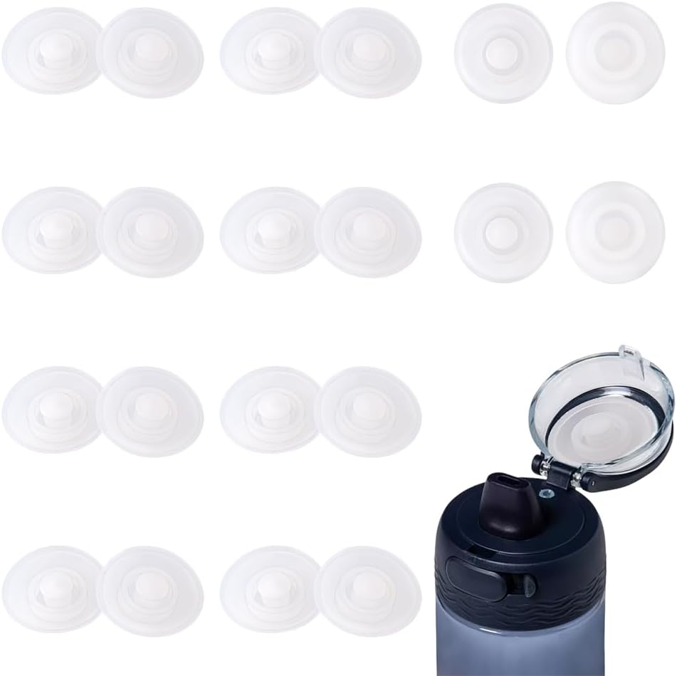NBEADS 20Pcs Silicone Water Cup Leak Stopper, 1inch Diameter Water Bottle Silicone Stopper Non Spill Lid Plug for Pot Belly Cup, White