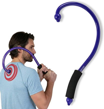 QFlex Back Massager Hook - Trigger Point Self Massage Tool for Neck, Shoulder & Muscle Knot Relief - Deep Tissue Massager Stick - As Seen on Shark Tank - Made in USA