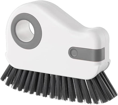2 in 1 Window Track Cleaning Brush Tools (Grey) | Hard Bristle Crevice Cleaning Brush with Hidden Scraper, Groove Cleaning Brush for Sliding Door Track, Window Sill