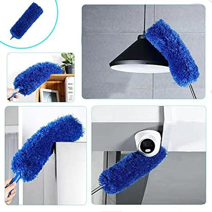ZZ LAZYCOTTAGE 10 PCS Microfiber Feather Duster Kit, Dusters for Cleaning with Extension Pole, Retractable Bendable, Gap Dust Brush Blind Duster, for Cleaning Ceiling Fan, High Ceilings, Cars