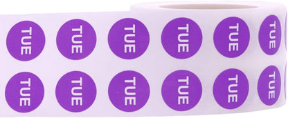 Red Circle Wednesday Stickers – 1/2 Inch Round Adhesive Labels, 1000 Total Stickers Per Roll for Inventory, Food Rotation, Organization, and Retail – Made in the USA