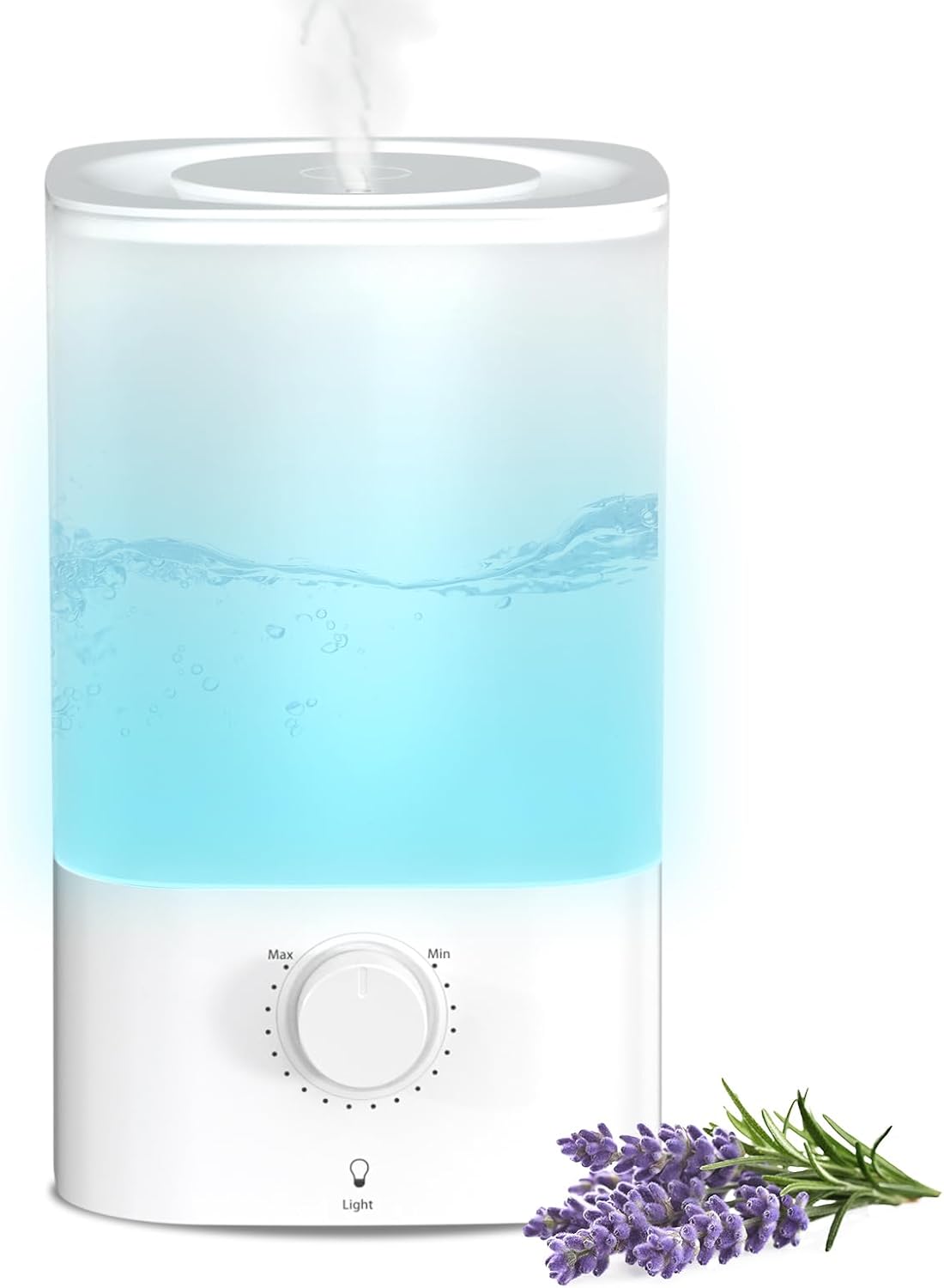 Cool Mist Humidifiers for Bedroom,3.2L Humidifiers for Baby Nursery＆Plants,7-Color Light,Oil Diffuser,Top Fill,360°Nozzle,Timer,24DB Quiet,BPA Free,Tap to Operate,White